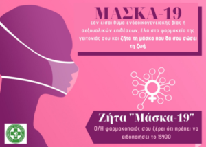 Δ. Γαλατσίου: «Μάσκα-19», ο διεθνής κωδικός για τα θύματα ενδοοικογενειακής βίας