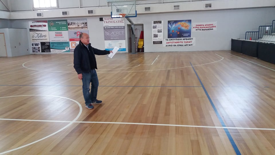 Αυτοψία του Δημάρχου Μαραθώνος κ. Στέργιου Τσίρκα στις Αθλητικές Εγκαταστάσεις της Κοινότητας Μαραθώνα