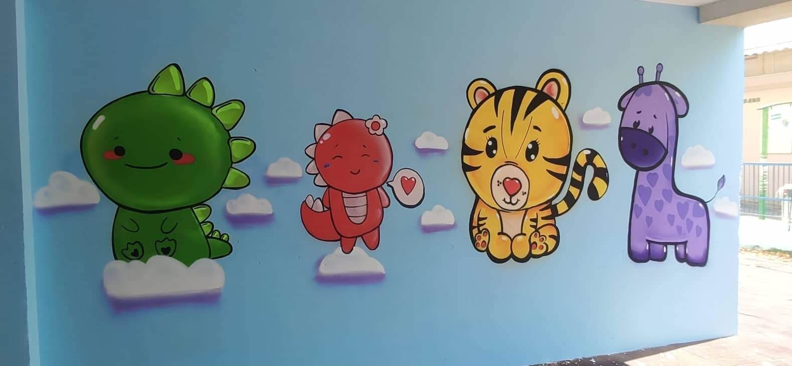 Αισθητική παρέμβαση με χαρούμενες & πολύχρωμες τοιχογραφίες στο 6ο-7ο Νηπιαγωγείο Βύρωνα