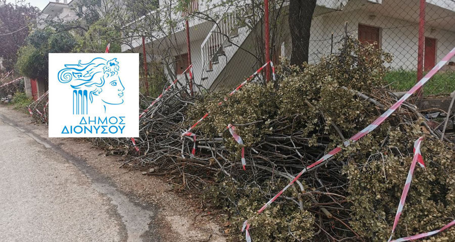 Δήμος Διονύσου: Προσωρινή απαγόρευση εναπόθεσης κηπαίων σε δρόμους και κοινόχρηστους χώρους
